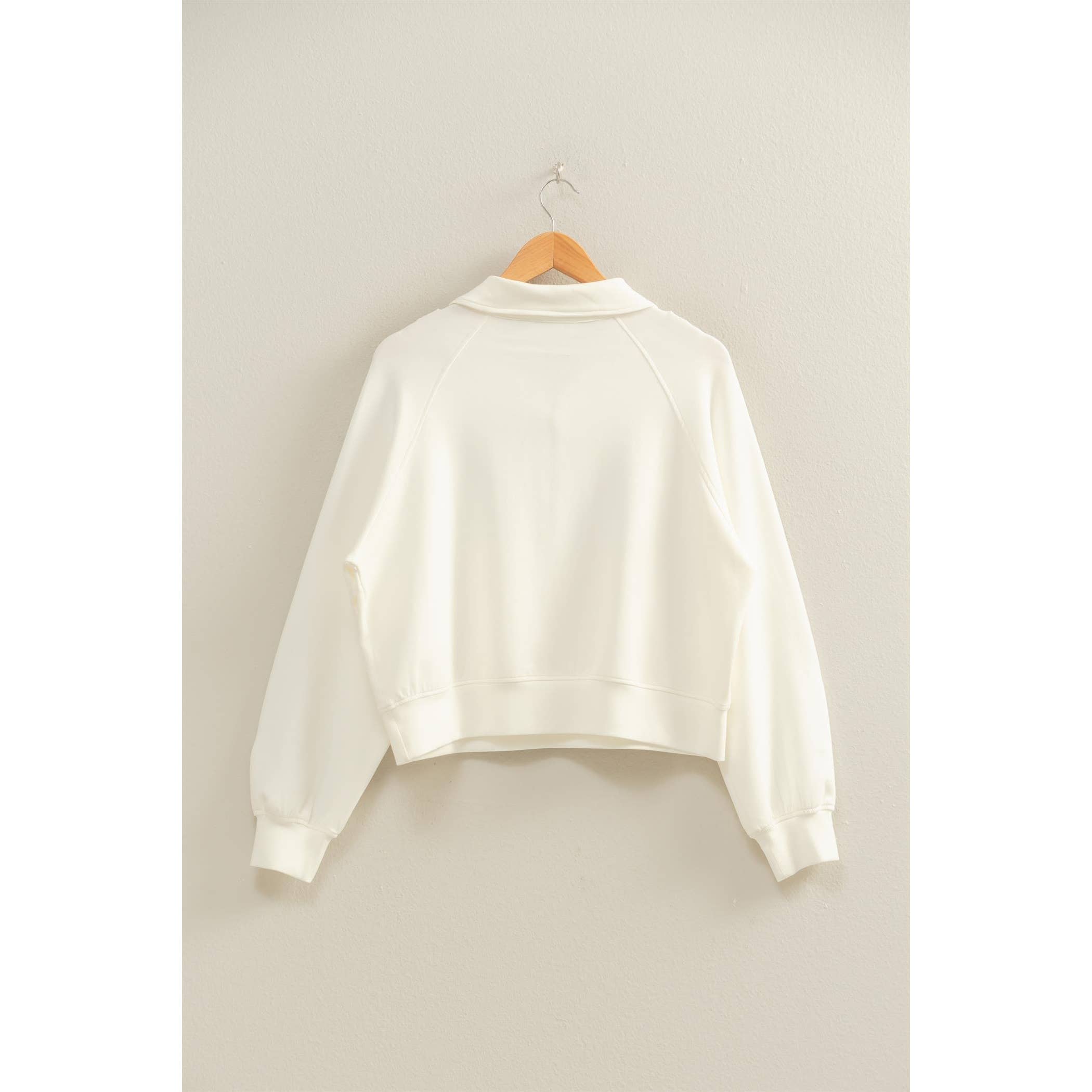 Scuba Half Zip-Up High Neck Collar Sweatshirt