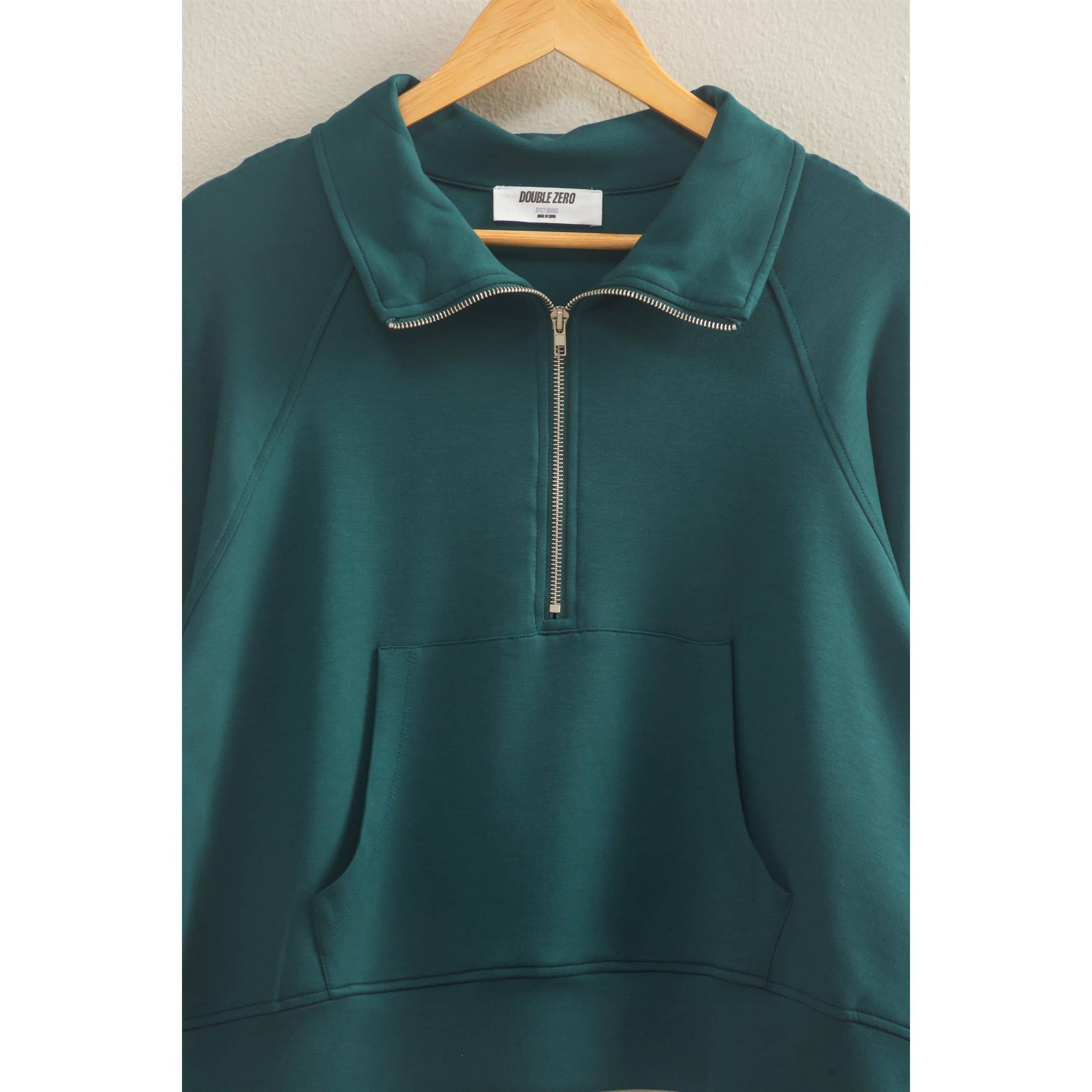 Scuba Half Zip-Up High Neck Collar Sweatshirt