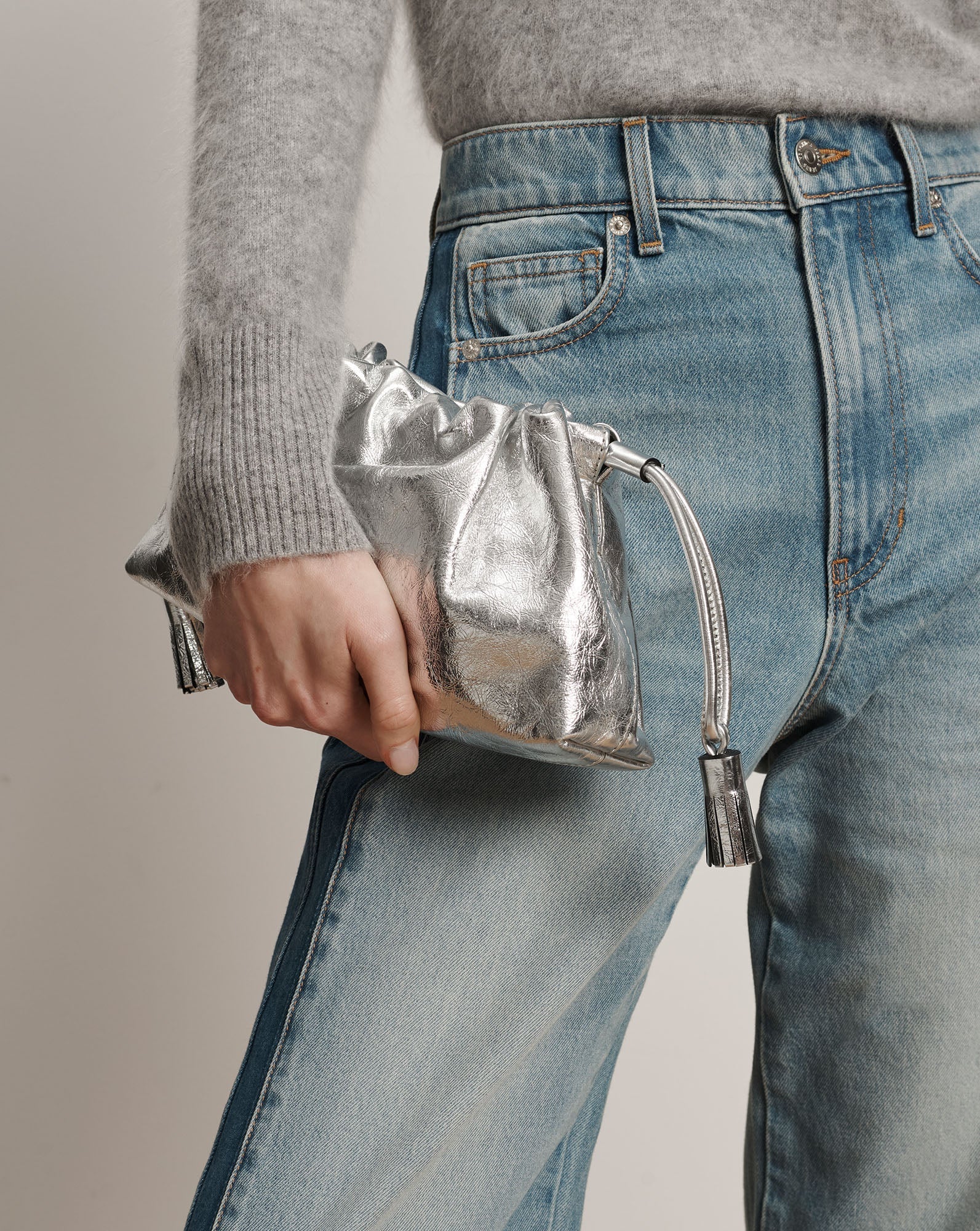 Small Metallic Veronica Beard Stash Bag