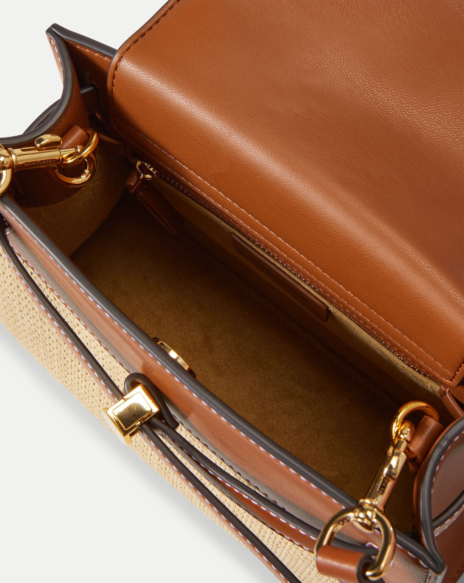 Veronica Beard Raffia Dash Top-Handle Bag