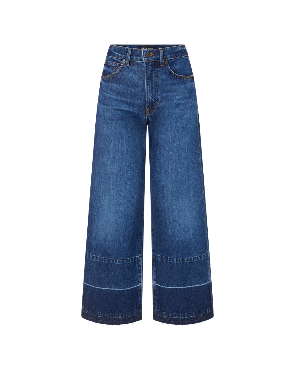 Taylor Released Hem Cropped Wide-Leg Jean