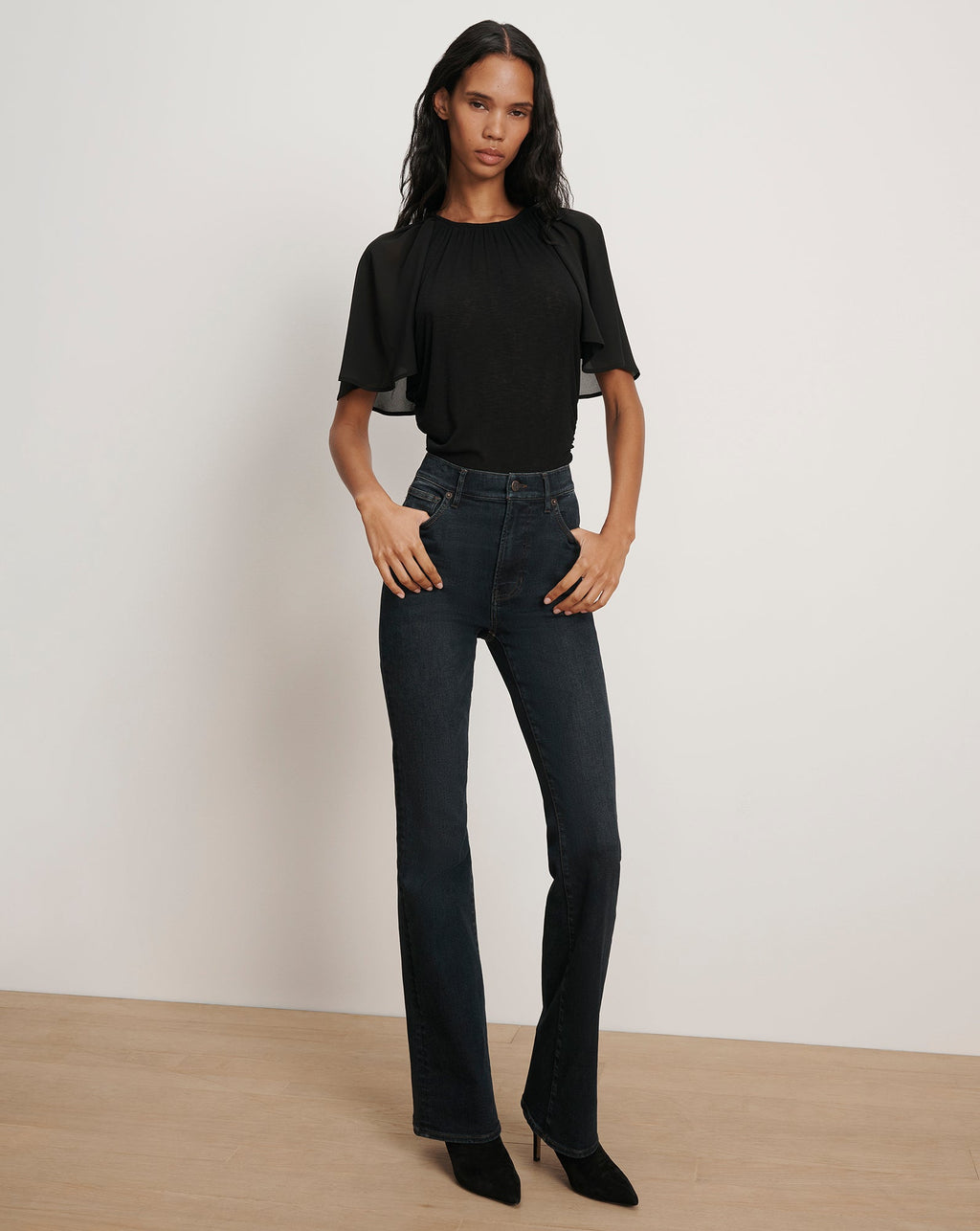 Arisa Chiffon-Sleeve T-Shirt