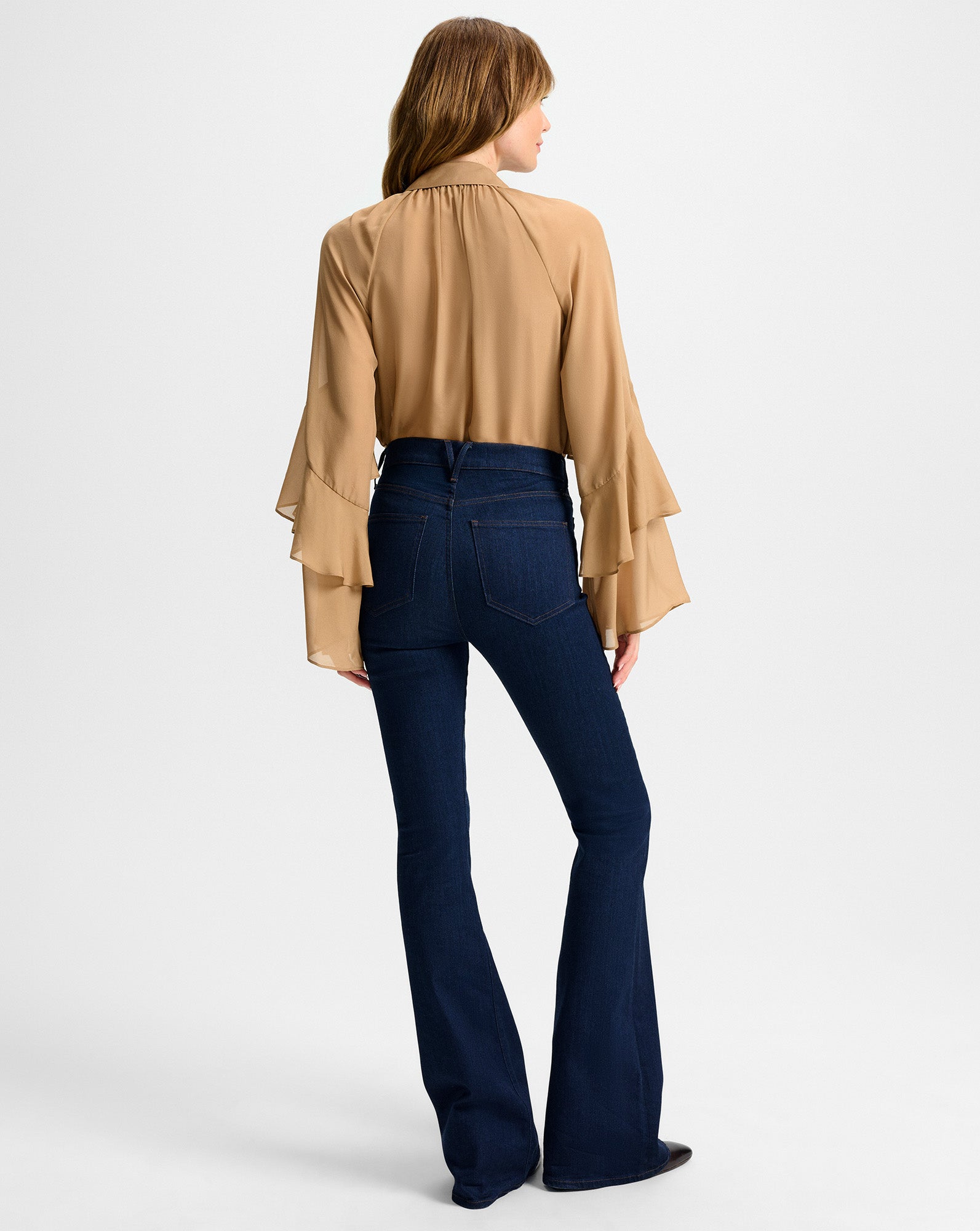 Beverly Chain-Pocket Skinny-Flare Jean