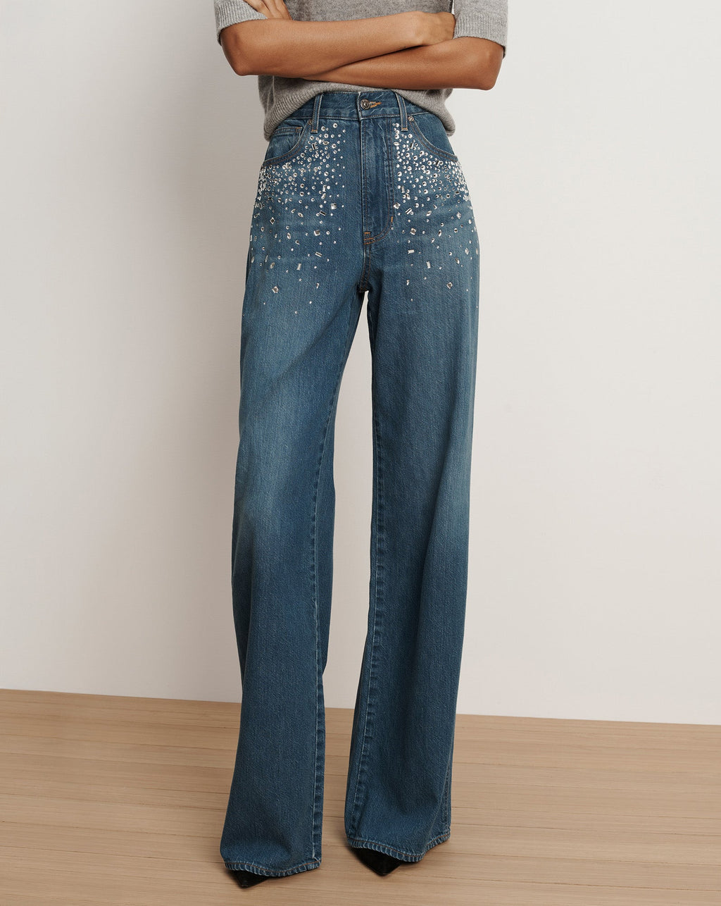 Kasey Crystal Wide-Leg Jean
