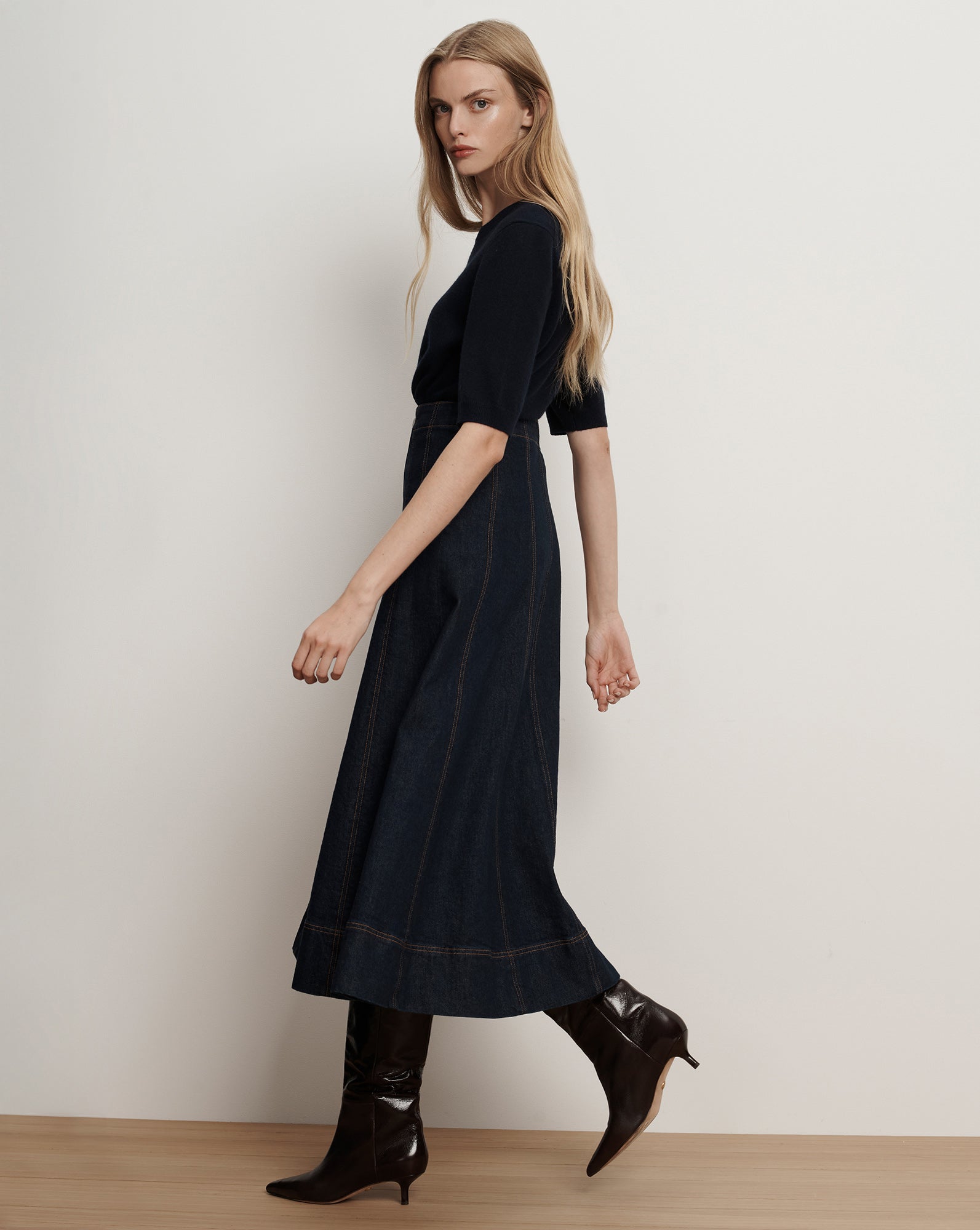 Alix Denim Midi Skirt