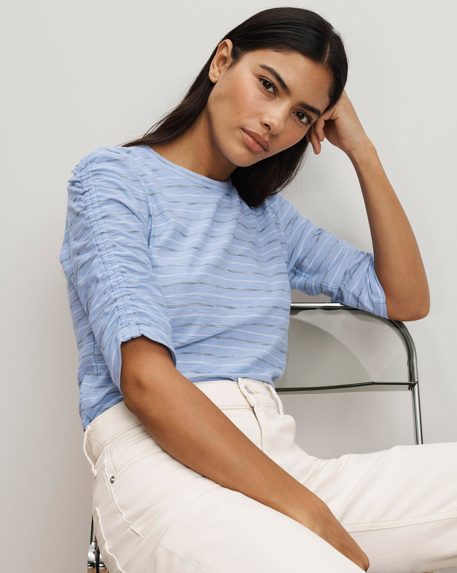 Waldorf Ruched-Sleeve T-Shirt