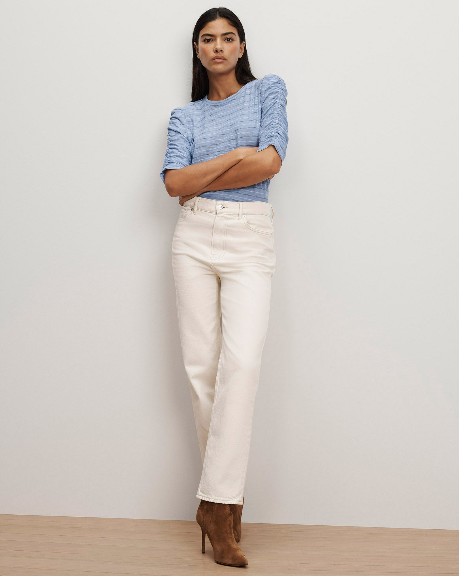 Waldorf Ruched-Sleeve T-Shirt