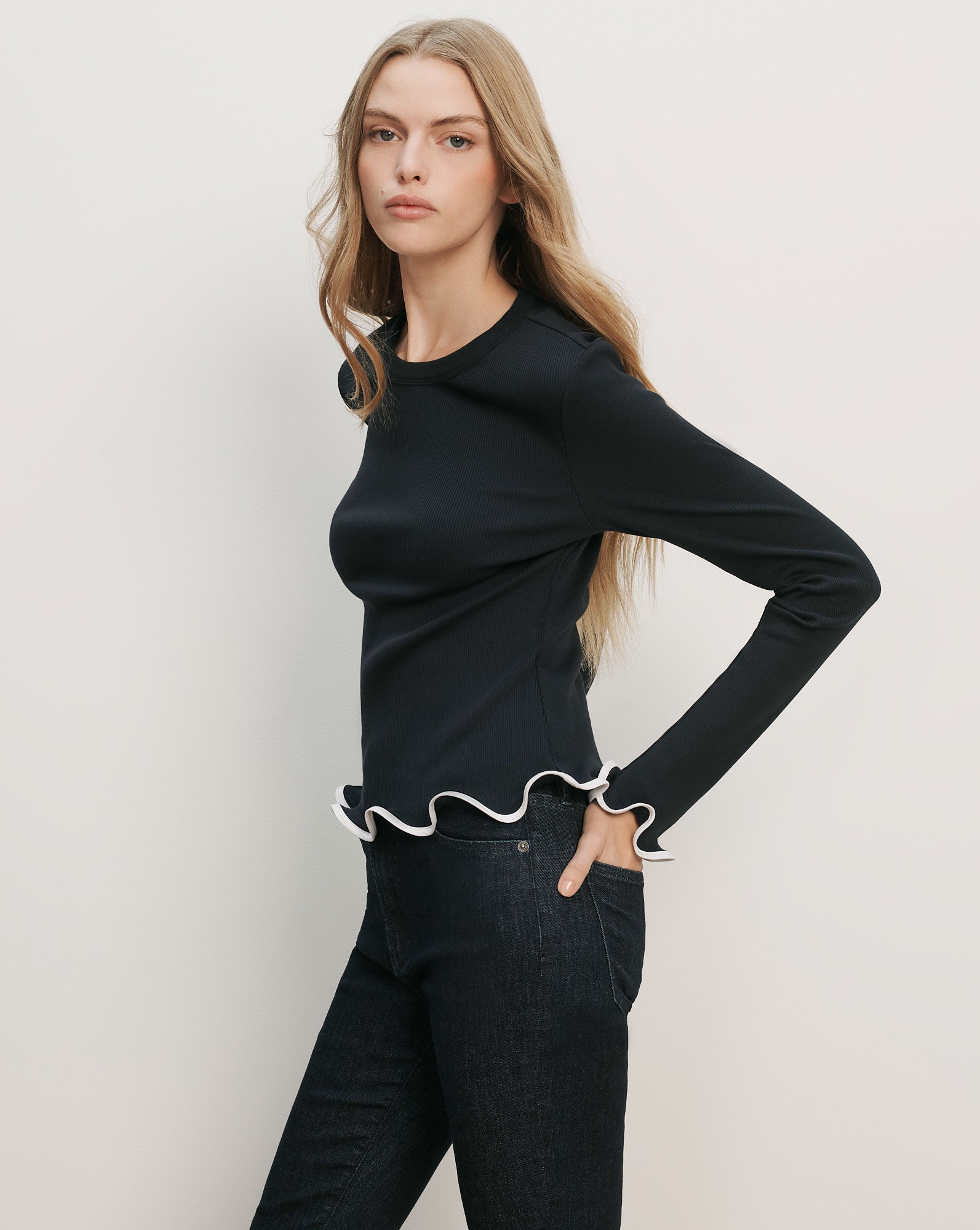 Elianne Ruffle-Trim T-Shirt
