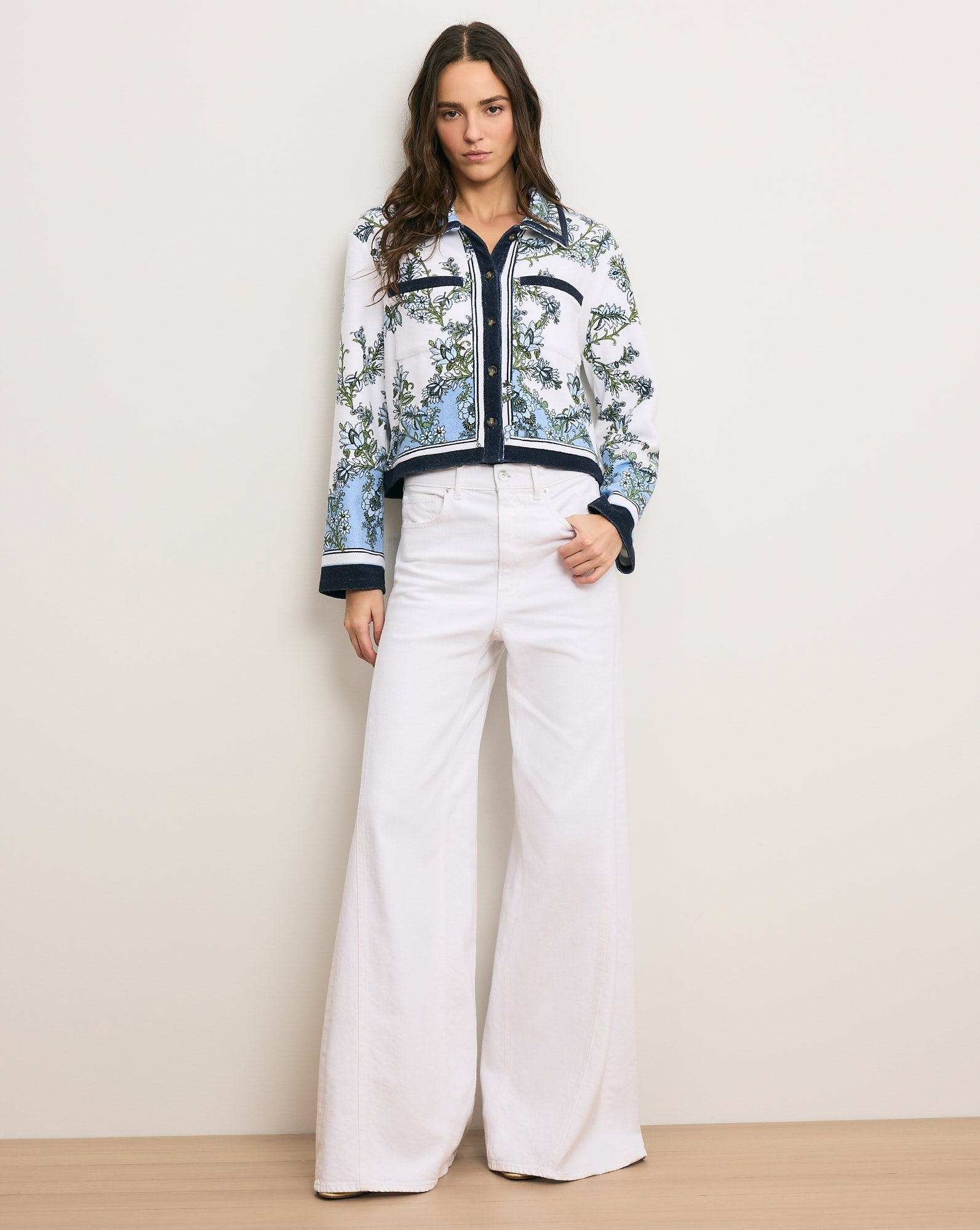 Novelle Terry Button-Down Shirt