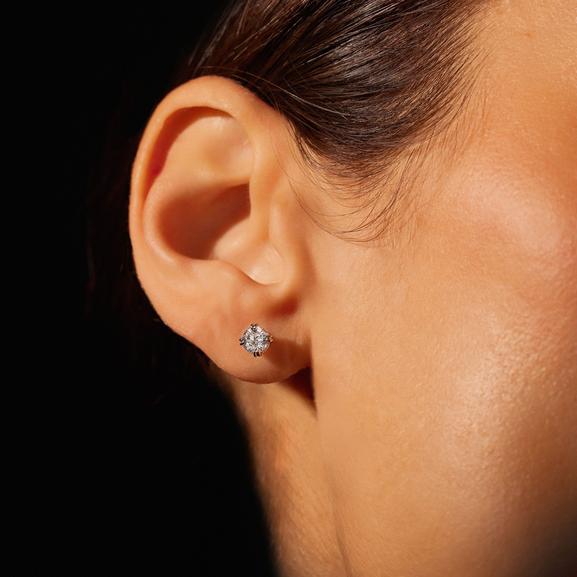 Elle Round Brilliant Lab Diamond Studs