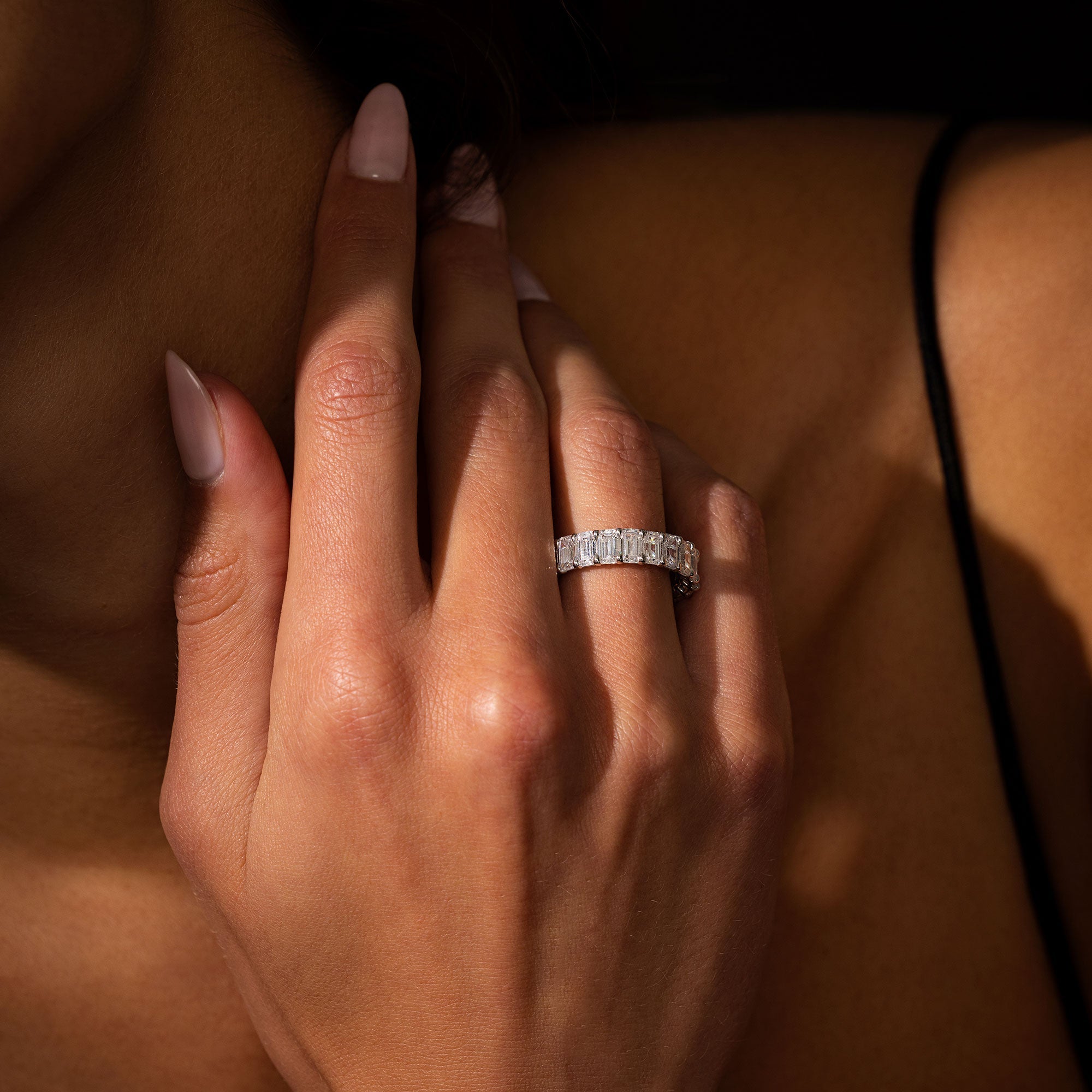 Olivia Emerald Lab Diamond Eternity Band