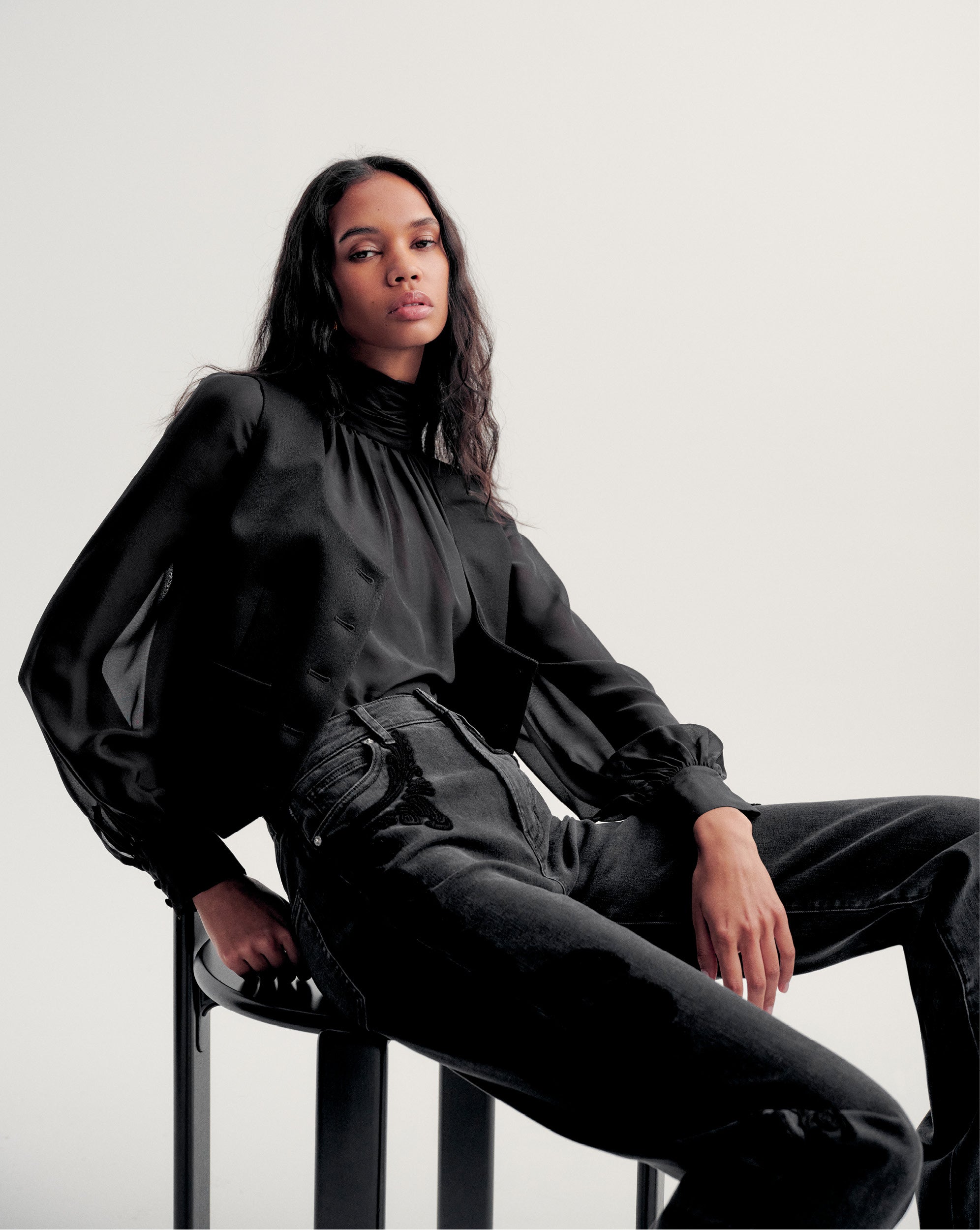 Alyssa Silk Turtleneck Blouse