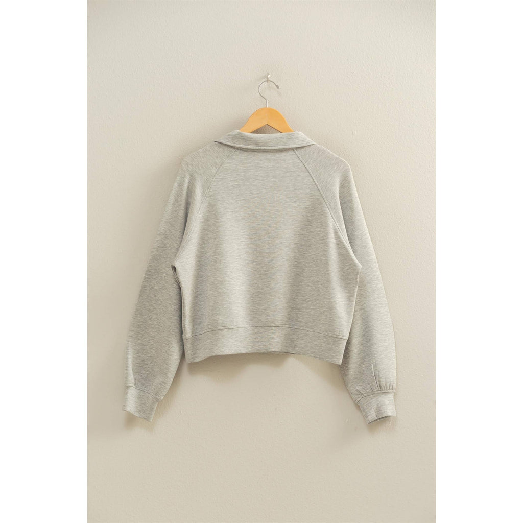 Scuba Half Zip-Up High Neck Collar Sweatshirt