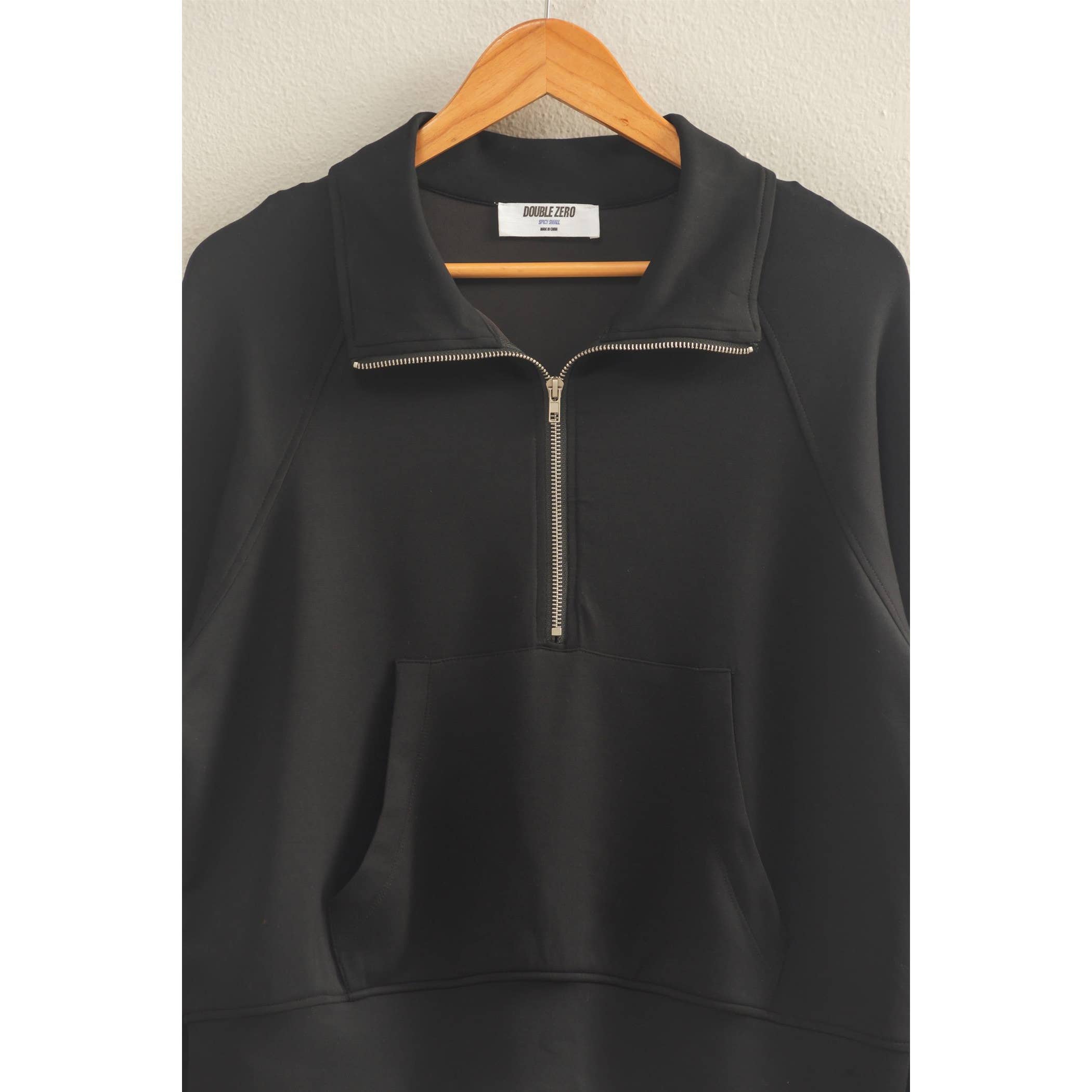 Scuba Half Zip-Up High Neck Collar Sweatshirt