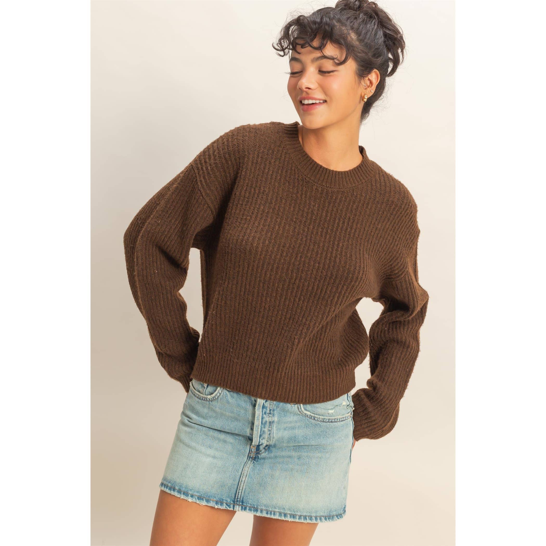 Brae Ribbed Crew Neck Sweater