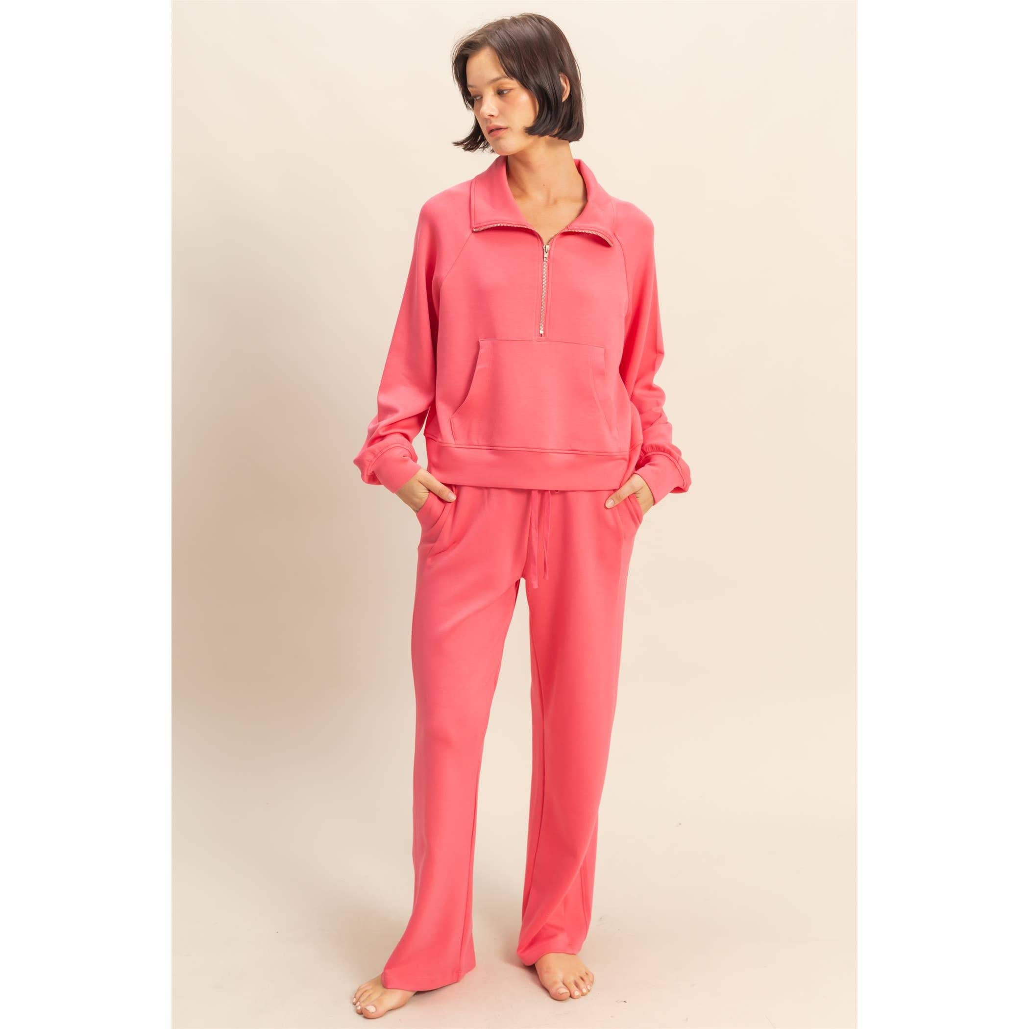 Scuba Half Zip-Up High Neck Collar Sweatshirt