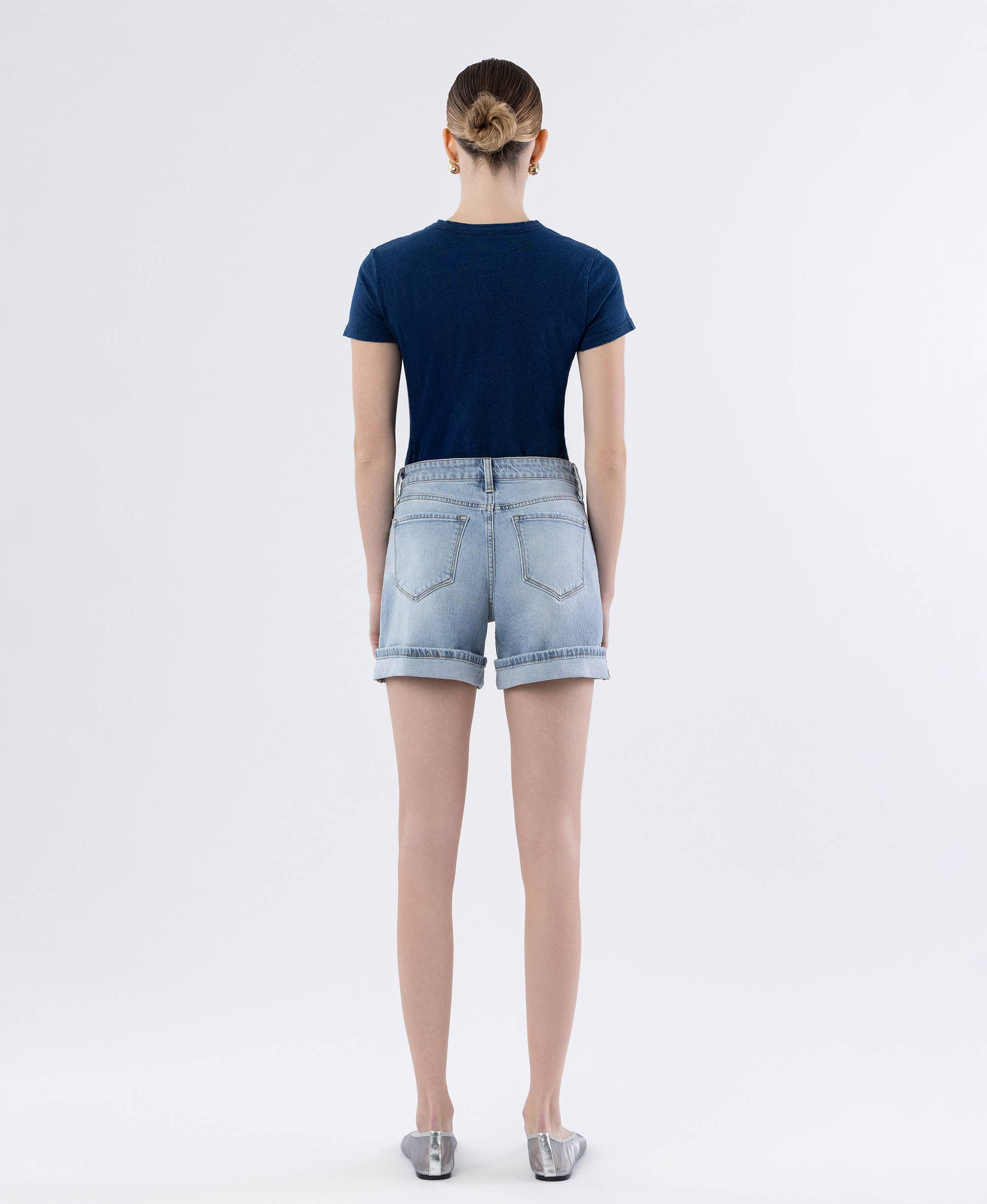 Rebecca Cuffed Denim Shorts