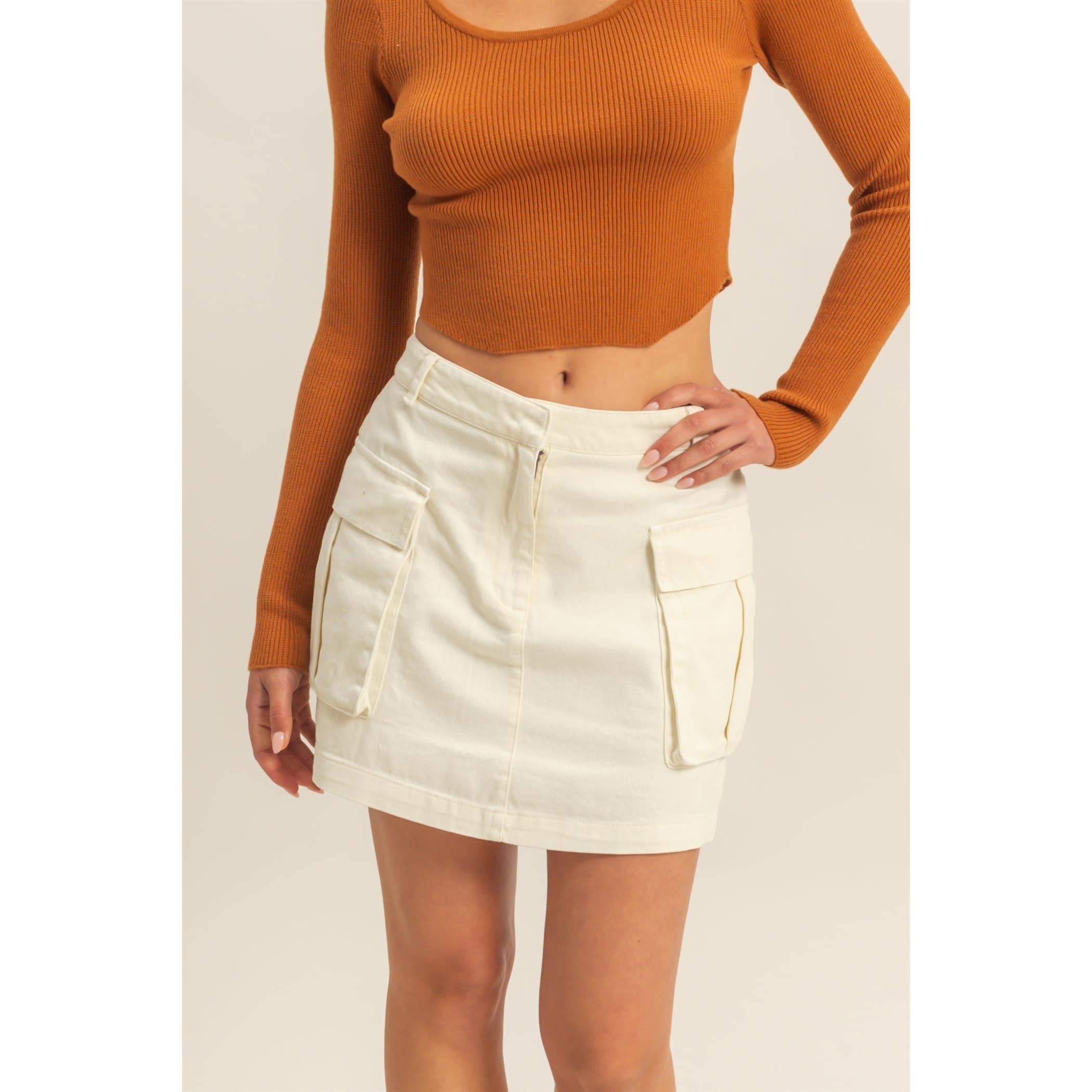 Briar Mineral Washed Cargo Skirt
